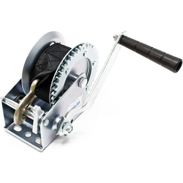 Handseilwinde bis 550kg 7m Zugband 4.1:1 Seilwinde Greifzug Handseilzug Forstseilwinde – Bild 1
