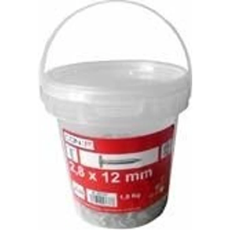 Connex Dachpappstifte 2,8 x 12 mm - 1000 g - Senkkopf - Verzinkt - Aufbewahrung in praktischem Eimer - Ideal für Dachpappe & Schiefernplatten - Breitkopfstifte - Dachpappennägel - Großpack - B30121 – Bild 1