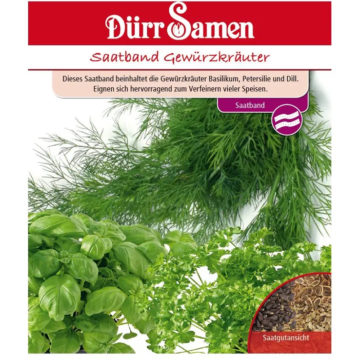 DÜRR-SAMEN Gewürzkräuter Saatband Kräutersamen 