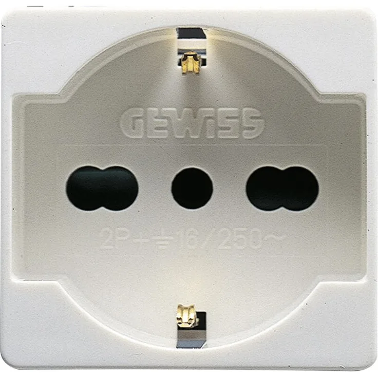 Gewiss System Zweifach-Schukosteckdose 10-16A GW20246