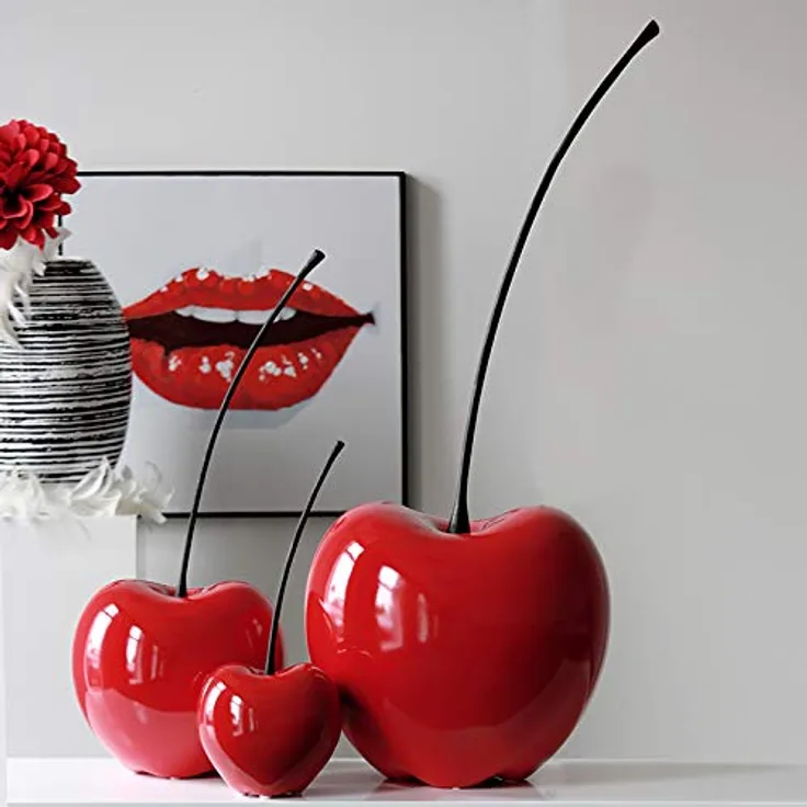Casablanca Skulptur Dekofigur Kirsche Passion Keramik ROT 36406