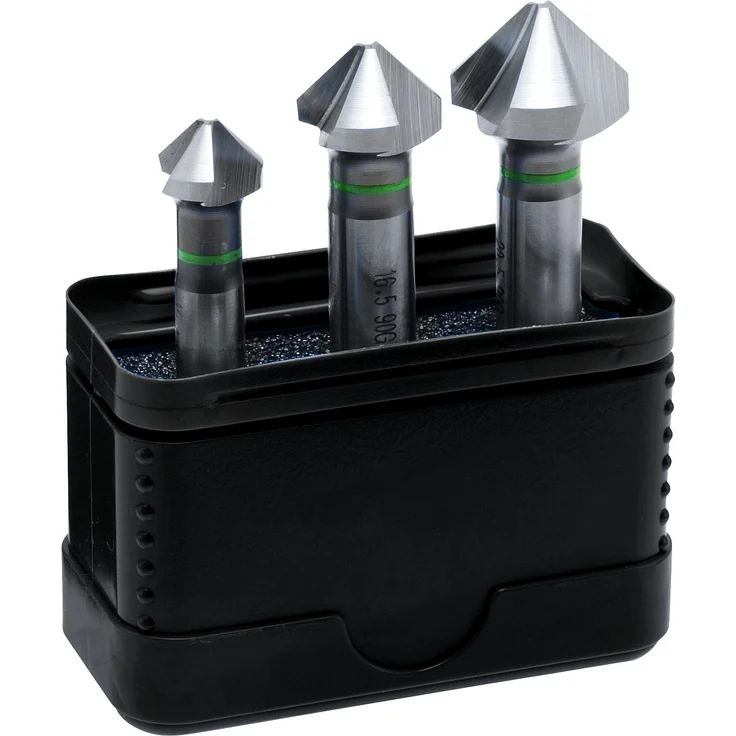 alpen HSS Kegelsenker, 90 Grad, DIN 335 C, Durchmesser 12,4, 16,5, 20,5 mm als 3-teiliger Satz im Gewerbepack, 229200003100