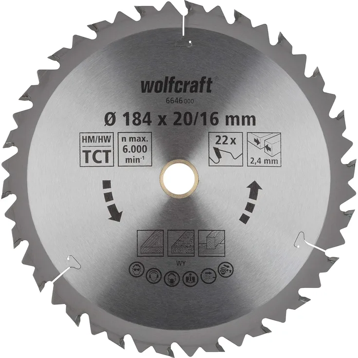 wolfcraft 6646000 Serie braun Handkreissägeblatt