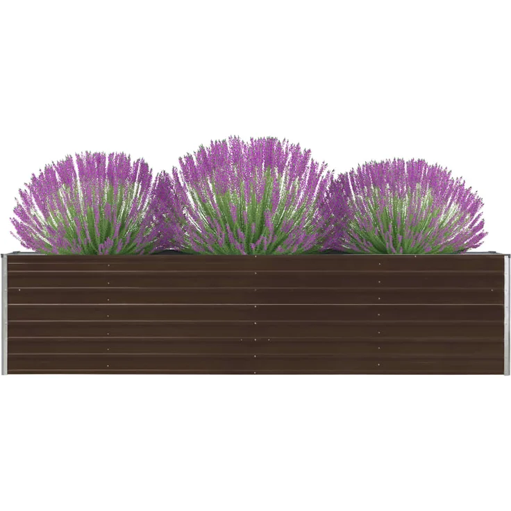 vidaXL Hochbeet 320 x 40 x 77 cm Verzinkter Stahl Braun – Bild 1