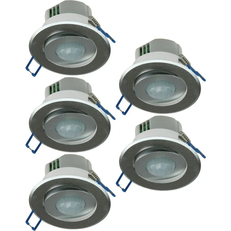 Chilitec Decken Einbau Bewegungsmelder 360° Alu LED geeignet 6m schwenkbar silber 1