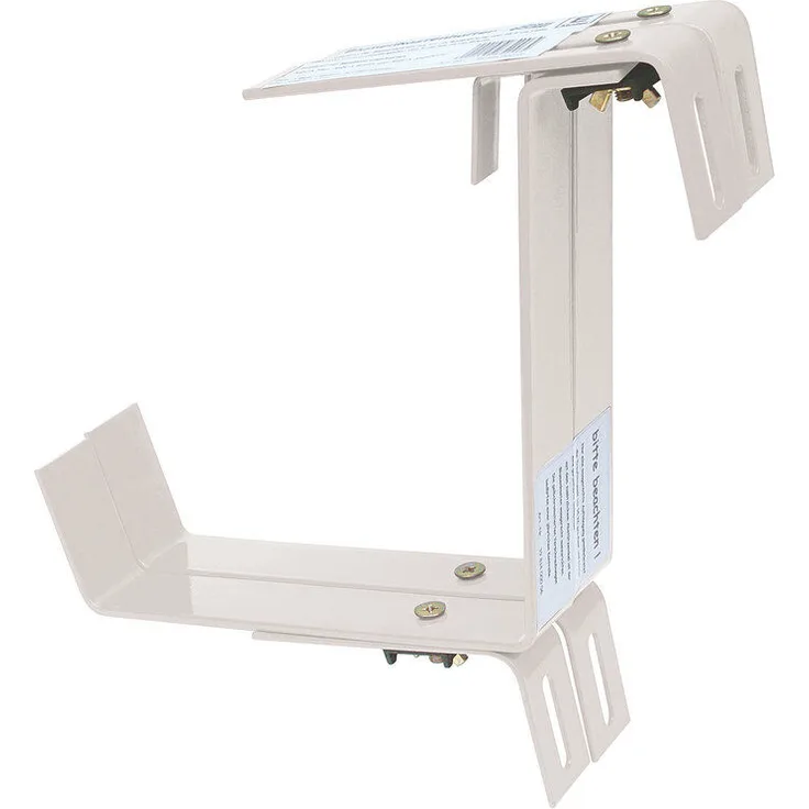 Blumenkastenhalter aus Bandeisen, terrakotta, 2-fach verstellbar Typ E, weiß