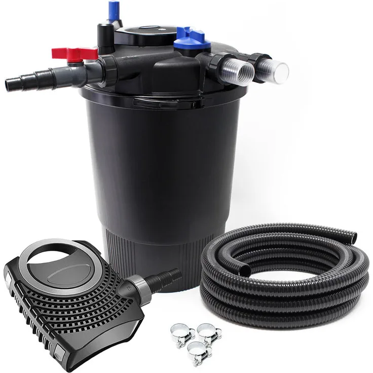 WilTec SunSun CPF-30000 SET bis 60000l 55W UVC NEO6000 Pumpe Schlauch Teichfilterset