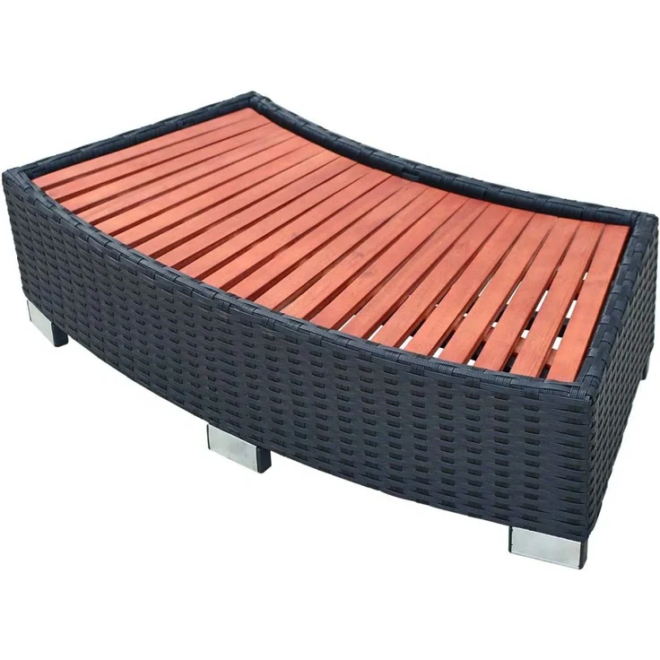 vidaXL Spa-Einstiegsstufe Poly Rattan 92 x 45 x 25 cm Schwarz – Bild 1