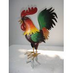 Dachrinnen- und Zaunfigur, Kupferlook, Hahn bunt, Dachfigur (4017265017908)