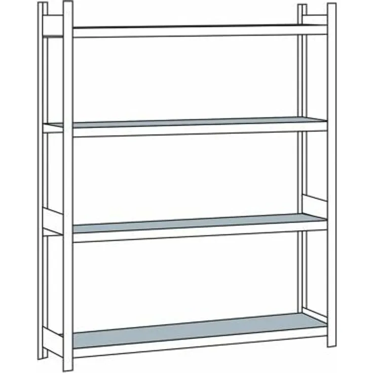Certeo - Schulte weißspannregal, mit Stahlboden, Höhe 2500 mm - Spannweiße 2250 mm, Tiefe - 4004514215062