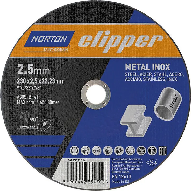 Trennscheibe Metall-Inox A30S-230x2.5x22.23mm - Norton