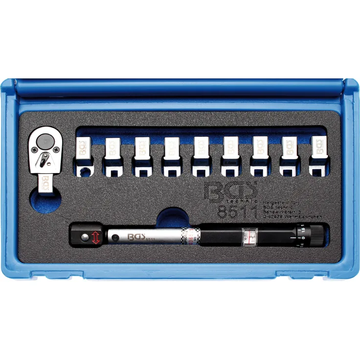 BGS 8511 | Drehmoment-Speichenschlüssel | austauschbare Köpfe | 3 - 15 Nm
