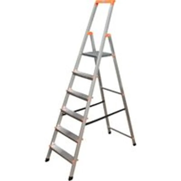 Leiter Krause Solidy 126245, Aluminium,Haushaltsleiter mit 6 Stufen