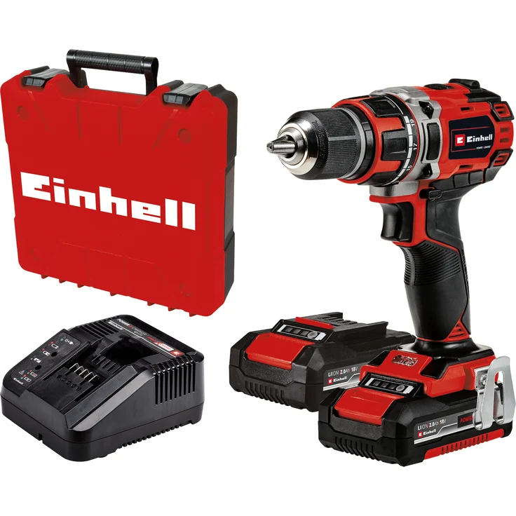 Einhell 18V Akku-Bohrschrauber TE-CD 18-50 Li BL Power X-Change PXC - 2x Akku 2,0Ah – Bild 1
