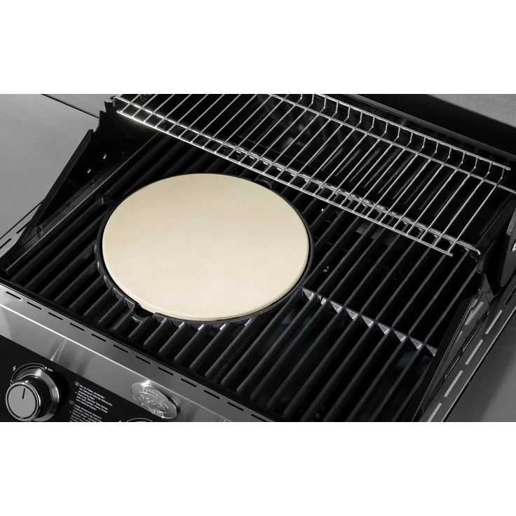 RÖSLE VARIO Pizzastein, Hochwertiger Pizzastein aus Schamott zur Zubereitung von Pizza, Flammkuchen, Brot usw. auf dem Grill oder im Backofen, 30 cm