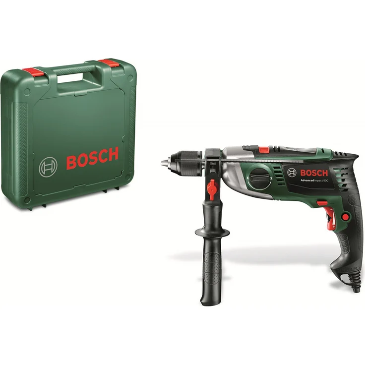 Bosch Schlagbohrmaschine AdvancedImpact 900 (Zusatzhandgriff, Tiefenanschlag, Koffer, 900 Watt) – Bild 2