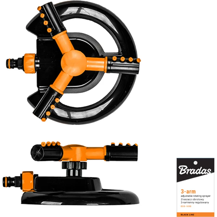 Bradas 3-Arm Kreisregner Black Line bis zu 80 qm
