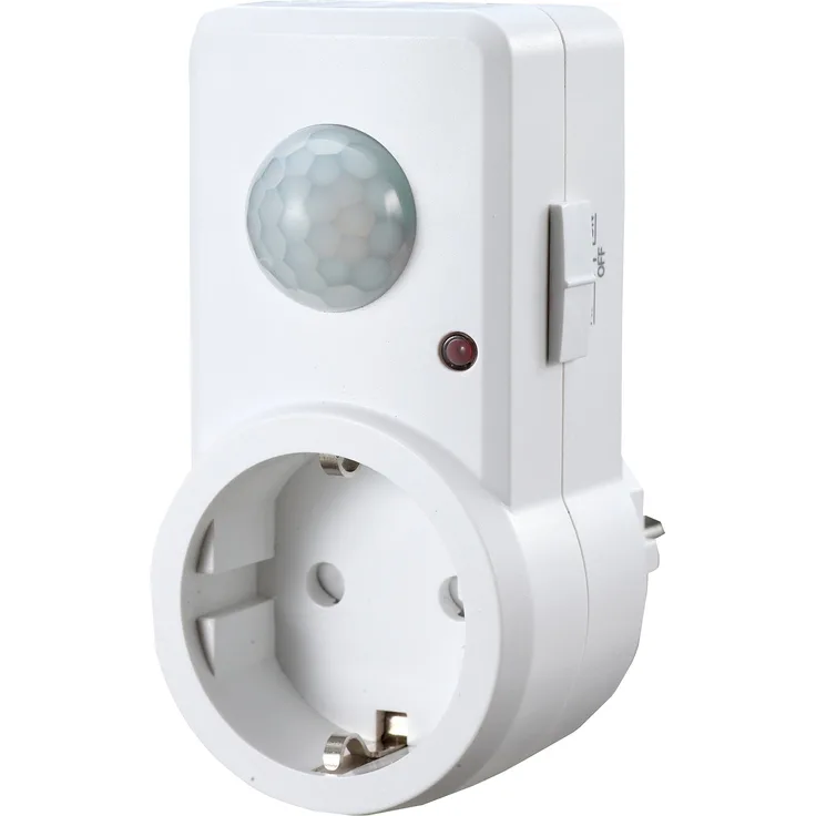 Garza - Reiher 430044 Power-Detector Infrarot-Bewegungsmelder für Steckdosen, Erfassungswinkel 120º, weiß