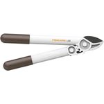 Fiskars Amboss-Getriebeastschere L32 für trockenes Holz und harte Zweige sowie Äste bis Durchmesser 3,5 cm, Länge 38,7 cm, Gewicht 380 g, Weiß-Orange, FiberComp-Hochwertiger Stahl, Light, 1026930