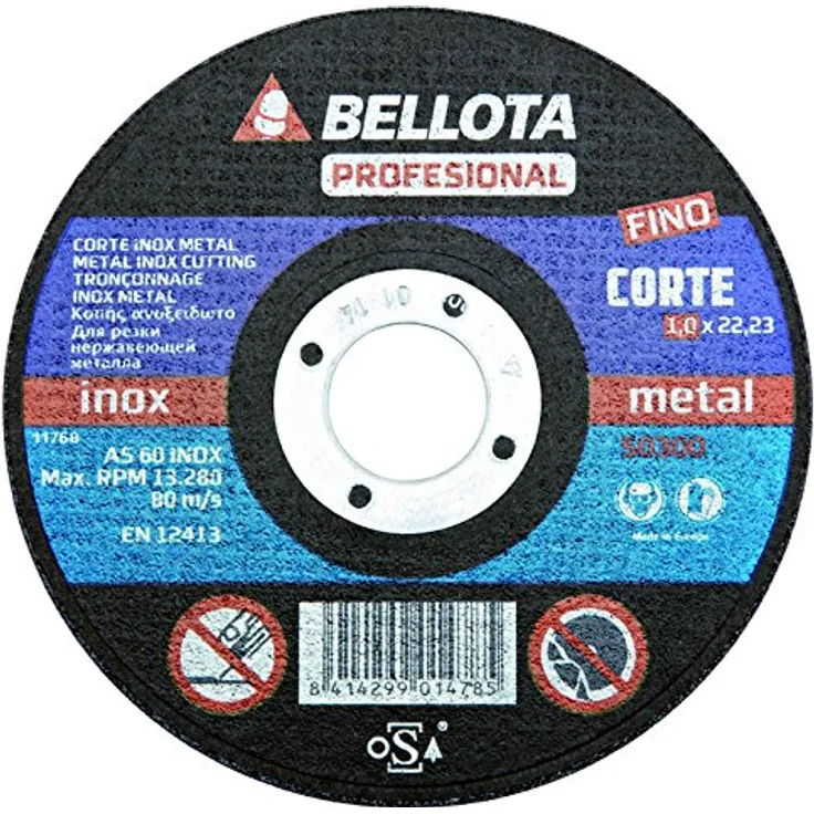 Bellota Profesional Schleifscheibe, fein, für Edelstahl und Metall, 115 mm
