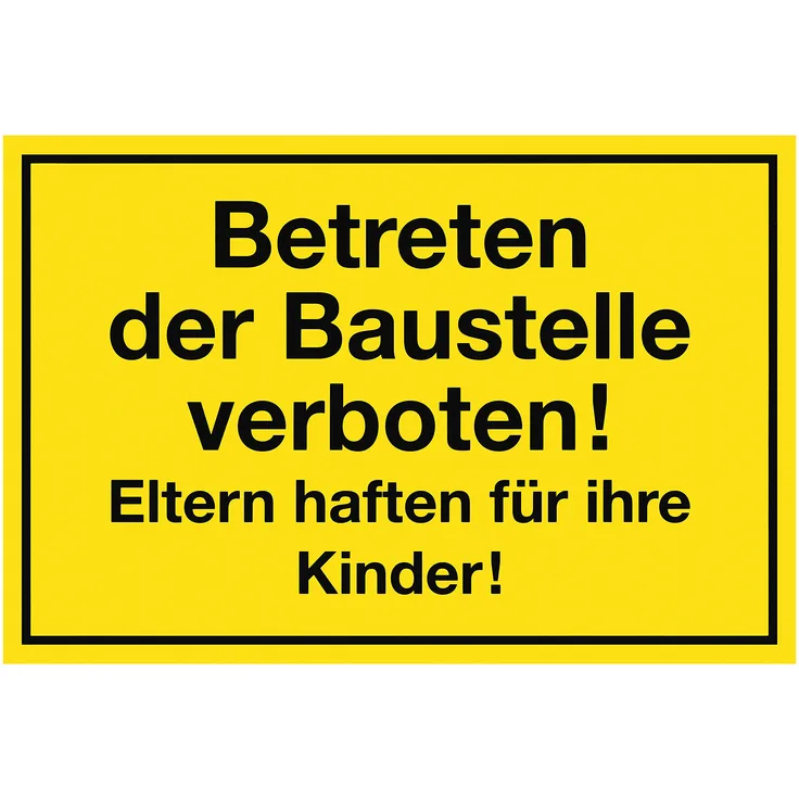 Metafranc Hinweisschild ''Betreten der Baustelle verboten!'' - 250 x 150 mm - Beschilderung - Verbotsschild - Zutrittsverbot - Privatgrundstück - Baustellenkennzeichnung - Gewerbekennzeichnung - 500090