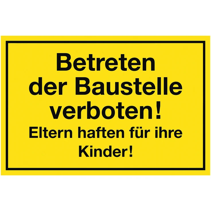 Metafranc Hinweisschild ''Betreten der Baustelle verboten!'' - 250 x 150 mm - Beschilderung - Verbotsschild - Zutrittsverbot - Privatgrundstück - Baustellenkennzeichnung - Gewerbekennzeichnung - 500090 – Bild 1