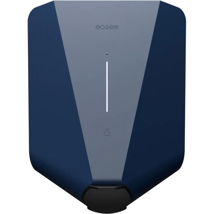 Easee Home Wallbox, blau, 22 kW, Typ 2 Stecker, 230 V AC, mit Ladesteckdose, RFID, App, Energiezähler