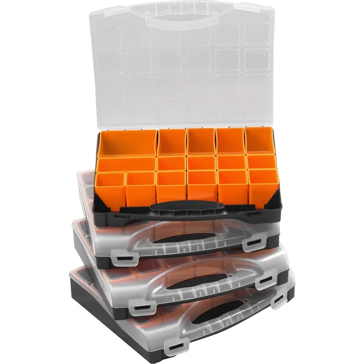 Alutec Sortimentskoffer-Set, variable Unterteilung 1St., schwarz-orange – Bild 3