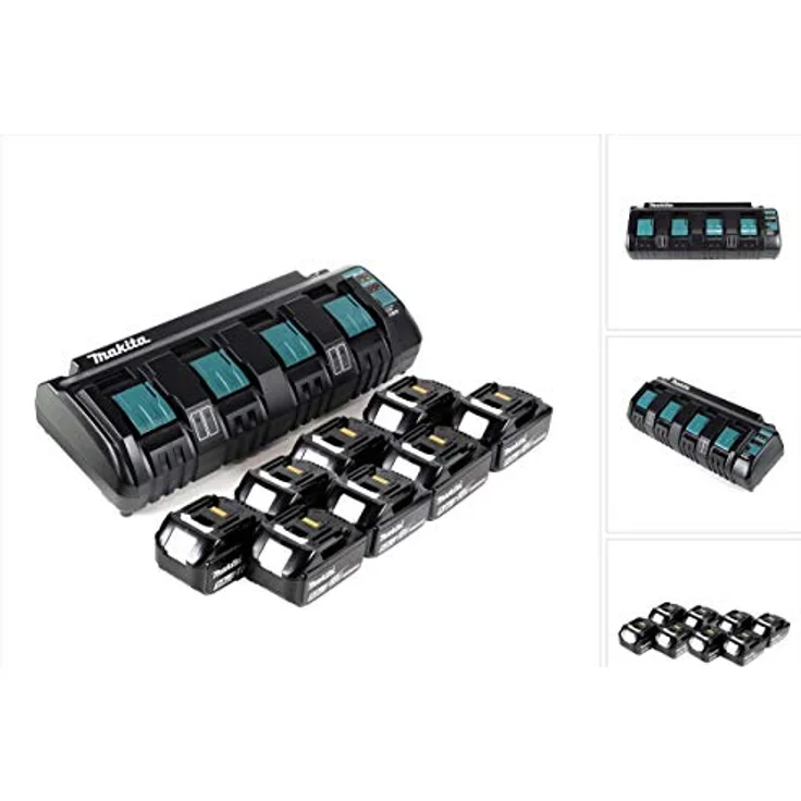 Makita Power Source Kit 18V mit DC 18 SF 4-fach Ladegerät + 8x BL1850B Akku 5,0Ah – Bild 1
