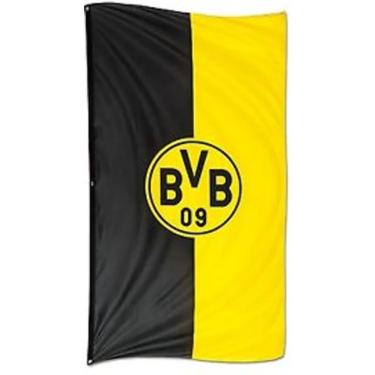 Borussia Dortmund, BVB-Hissfahne im Hochformat, Schwarz-gelb, 100x200cm – Bild 1