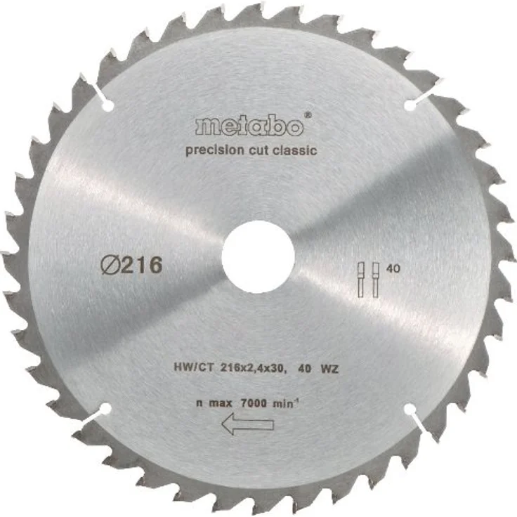 Metabo Kreissägeblatt Precision cut classic 216 x 2,4 x 30 mm (6.28060.00) – Bild 1