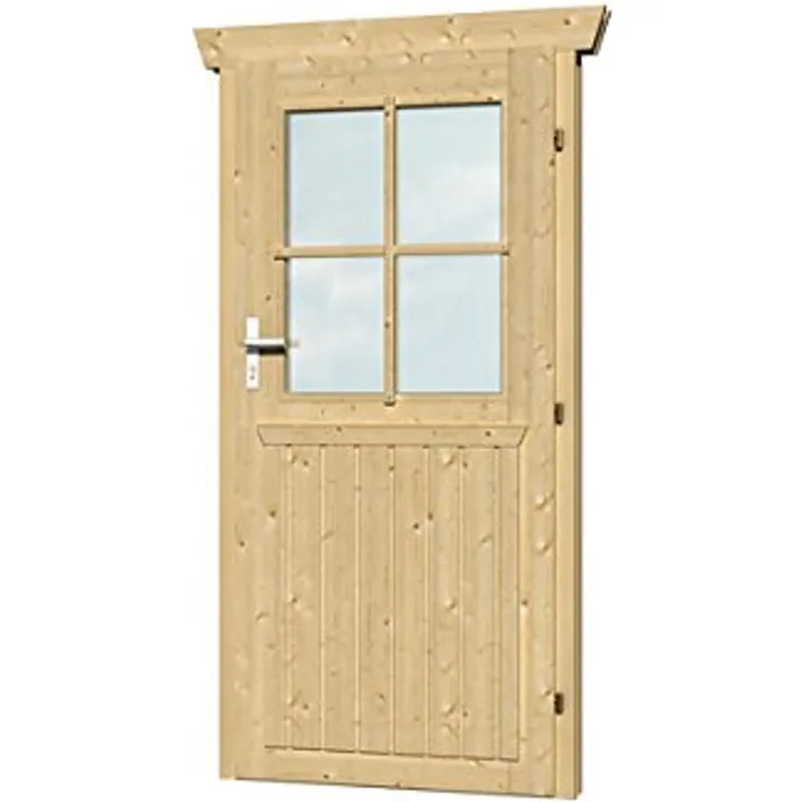 SKAN HOLZ Einzeltür Gartenhäuser Zubehör, natur, 6 x 78,5 x 179,5 cm