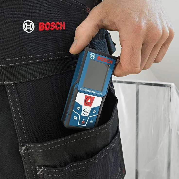 Bosch Professional Laser Entfernungsmesser GLM 500 (Arbeitsbereich: 0,05 50 m, Neigungswinkel: 0 360°, Messgenauigkeit: +-- 1,5 mm, 2 Batterien, AAA, in Kartonschachtel) – Bild 3