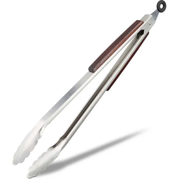 Relaxdays Grillzange, Edelstahl, 38 cm, silber