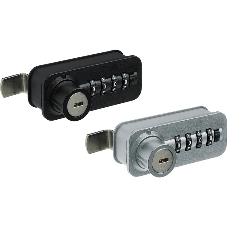 Zahlenschloss mit Riegel, rechts, Chrom Optik