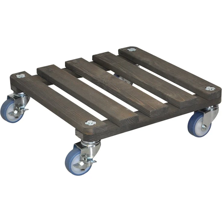 WAGNER Pflanzenroller Vintage 40 x 40 cm I Pflanzenroller & Blumenroller für Außenbereich + Innenbereich I Kübelroller aus Holz mit 2 Feststellern I Tragkraft 200 kg I Made in Germany ? 20709001 – Bild 1