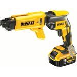 DeWalt Akku-Trockenbauschrauber - Schnellbauschrauber (18 Volt, 5.0 Ah, bürstenlos, inkl. Magazinvorsatz DCF6201, 2x XR Li-Ion Akkus, System-Schnellladegerät, Tstak Box II), DCF620P2K