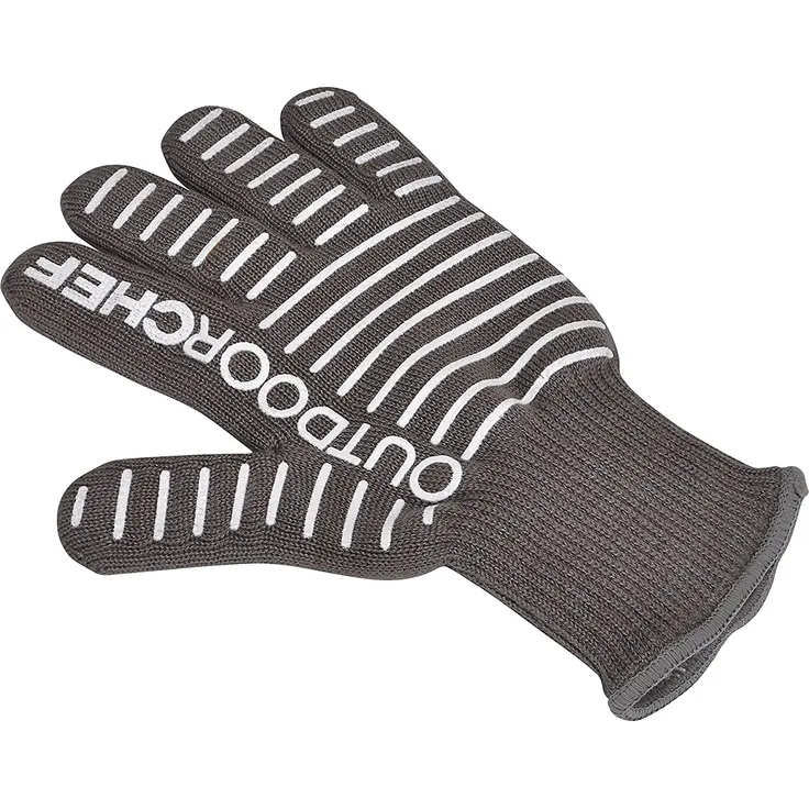 Outdoorchef Grillzubehör, Grillhandschuh Silikonbeschichtet, grau, 18x2x26 cm, 14.491.35