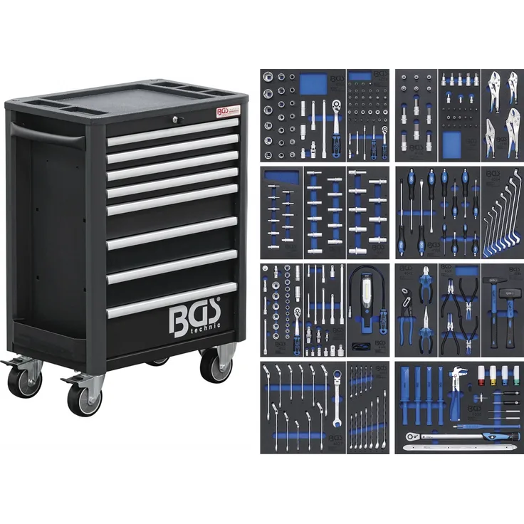 BGS Technic - BGS Werkstattwagen Profi Exclusive • 8 Schubladen • mit 259 Wer...