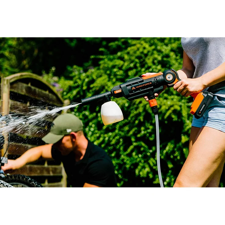 Yard Force AquaJet Akku-Hochdruckreiniger LW C02 für Bewässerung, Reinigung und Desinfektion, 20V - 2,5 Ah, max. 22 bar Druck, Durchflussmenge 180 L-h mit Faltbarer Eimer – Bild 5