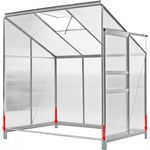 Deuba Beistell Gewächshaus 3,65 m² UV Schutz lichtdurchlässig Aluminium rostfrei Regenrinne Fundament Gewächshaus Treibhaus Frühbeet (991464)