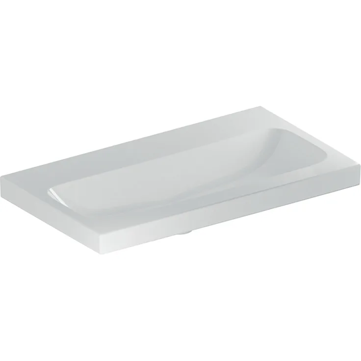Geberit iCon Light Waschtisch mit verkürzter Ausladung, 75 cm x 42 cm, ohne Hahnloch, ohne Überlauf,501842, Farbe: weiß-KeraTect - 501.842.00.8
