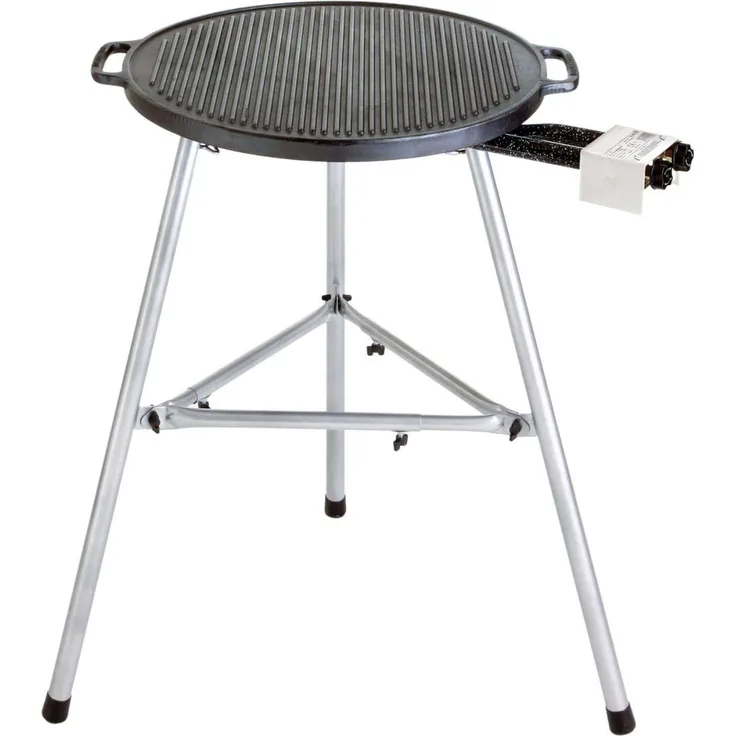Paella World Gussplatten Set 2 Brenner mit Grillplatte Gusseisen Ø 38-45 cm