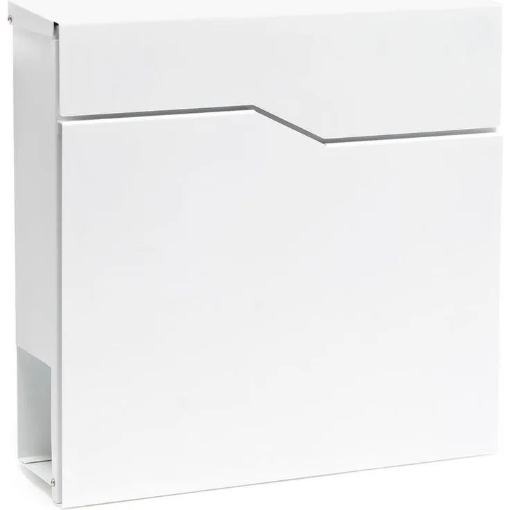 Moderner Design Briefkasten V19 Weiß Wandbriefkasten pulverbeschichtet Zeitungsrolle