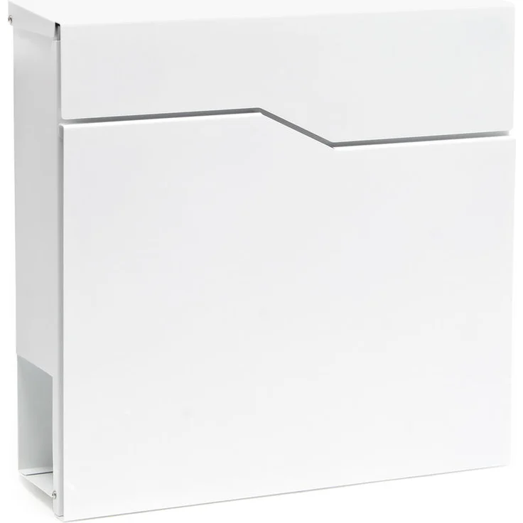 Moderner Design Briefkasten V19 Weiß Wandbriefkasten pulverbeschichtet Zeitungsrolle – Bild 1