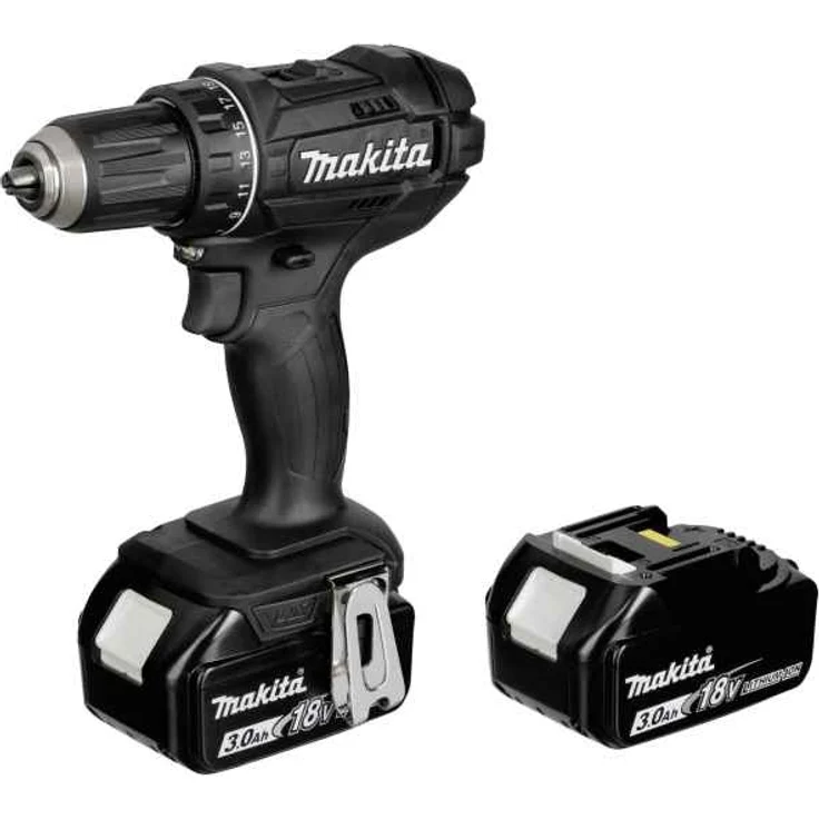 Makita DDF482RFEB Black Edition Akku-Bohrschrauber 18 V 2-Gang Schnellspannbohrfutter, 2 x 3,0 Ah, Ladegerät und Transportkoffer – Bild 2