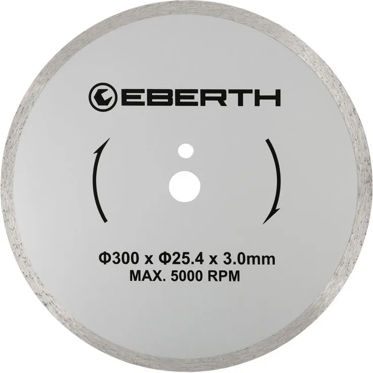 Eberth - Profi Diamanttrennscheibe Diamantscheibe universal Trennscheibe für Nass- und Trockenschnitt (300 mm Durchmesser, Bohrung 25,4 mm,