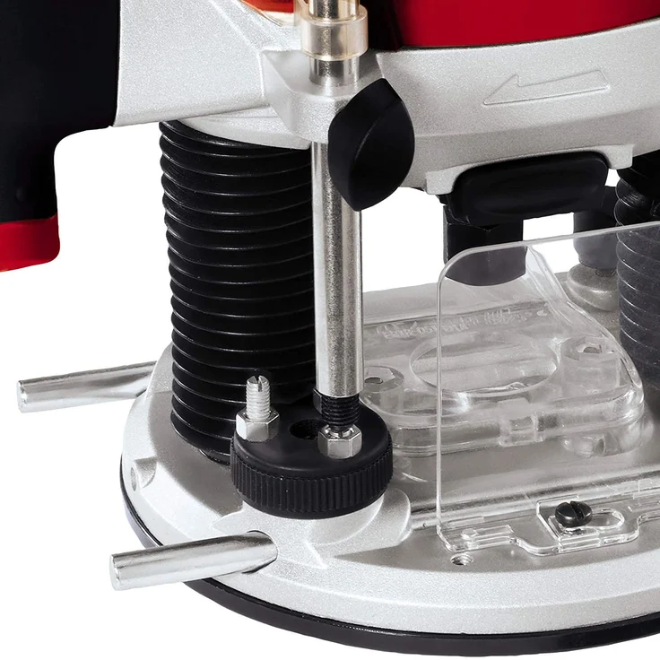 Einhell Oberfräse TE-RO 1255 E (1200 W, Spannzange Ø 6 und 8 mm, 55 mm Hubhöhe, elektronische Drehzahlregulierung, Spindelarretierung, einfacher Werkzeugwechsel) – Bild 4
