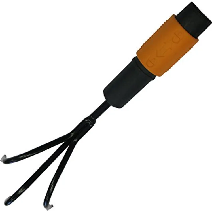 Fiskars Breite Kralle, Kleiner Rechen, Gerätekopf, Breite: 5,5 cm, Schwarz-Orange, QuikFit, 1000683