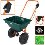 Gardebruk Streuwagen 20L Streumenge einstellbar XXL Luftreifen - Saatgutstreuer Streuer für Salz Dünger Rasen Saatgut